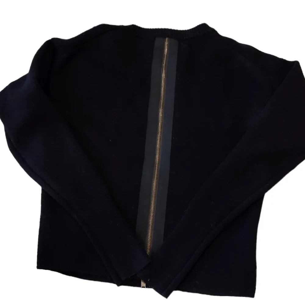 J.Crew Wool Back-Zip Dark Blue Sweater